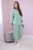 Cotton sweatshirt pants set dark mint