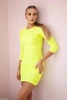 Sukienka z ozdobnymi guzikami żółty neon