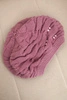 Women's winter hat with decorative braid and crystals K398 purple