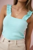 Blouse with frills on the straps mint