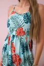 Dress with a leaf motif mint