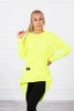 Sweatshirt mit langem Rücken und Kapuze gelb neon