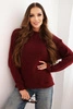 Women's sweater with wool, long sleeves and a round neckline maroon