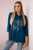 Oversize-Sweatshirt aus Viskose Love nautisch