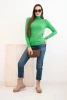 Women's viscose sweater with a turtleneck and long sleeves light green