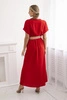 Langes Kleid mit Ziergürtel rot