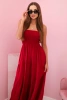 Damenkleid aus Viskose mit elastischem Oberteil weinrot