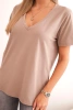 Women's cotton blouse with a V-neck and short sleeves fango