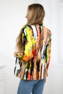 Printed cotton jacket with a button camel
