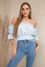 Blaue Paillettenbluse