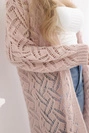 Sweater long cardigan Super KID Mohair dark powder pink