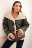 Dámska bunda Plus Size s kapucňou a baránkom bordová