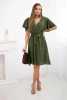 Dress with a plunging neckline khaki