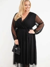 Sukňa dámska Plus Size zavinovacia s prídavkom viskózy čierna