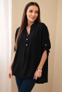 Blouse with a longer back black