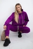 Viscose set Punto Milano Winter hoodie + pants dark purple