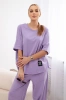 Baumwollset Bluse + Hose hellviolett