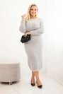 Sukňa pletená dámska Plus Size s mohérom šedá