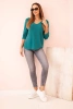 Women's sweater with viscose and a V-neck light sea green