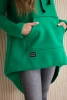 Padded sweatshirt with long back and hood green