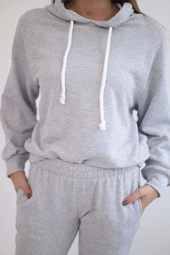 Sweatshirt set with a hood gray