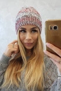 Čapica s fleece Melisa K241 bordová+šedá