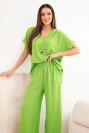 Set mit Halskette blusen + hose hellgrün