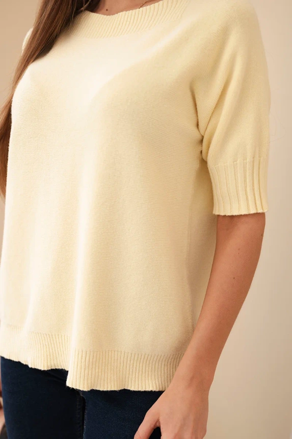 Women's short-sleeve viscose sweater yellow