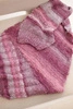Women's soft and warm wool scarf in colorful stripes KN19 dark pink