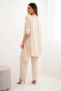 Set of blouse + pants with pendant dark beige