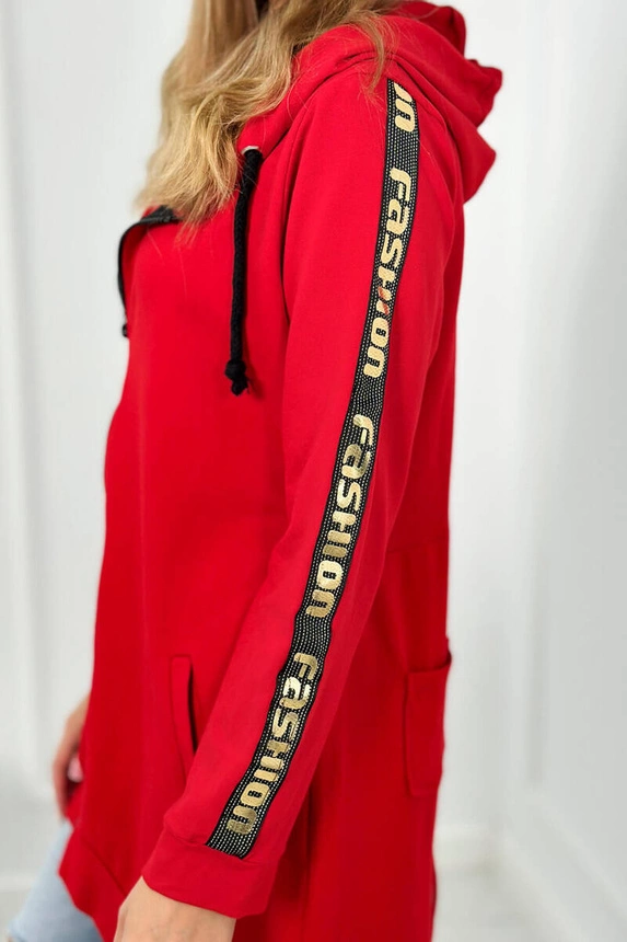 Sweatshirt mit Reißverschluss am Rücken rot