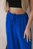 Trousers with a wide waistband cornflower blue