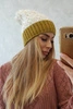 Čapica s fleece Bibiana K264 kiwi + ecru