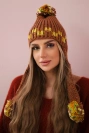 Dámska čiapka s dlhými ušami Nadia K321 ťava