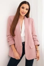 Elegantiška švarkas su atvartais tamsiai rožinė