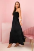 Damenkleid aus Viskose mit elastischem Oberteil schwarze 