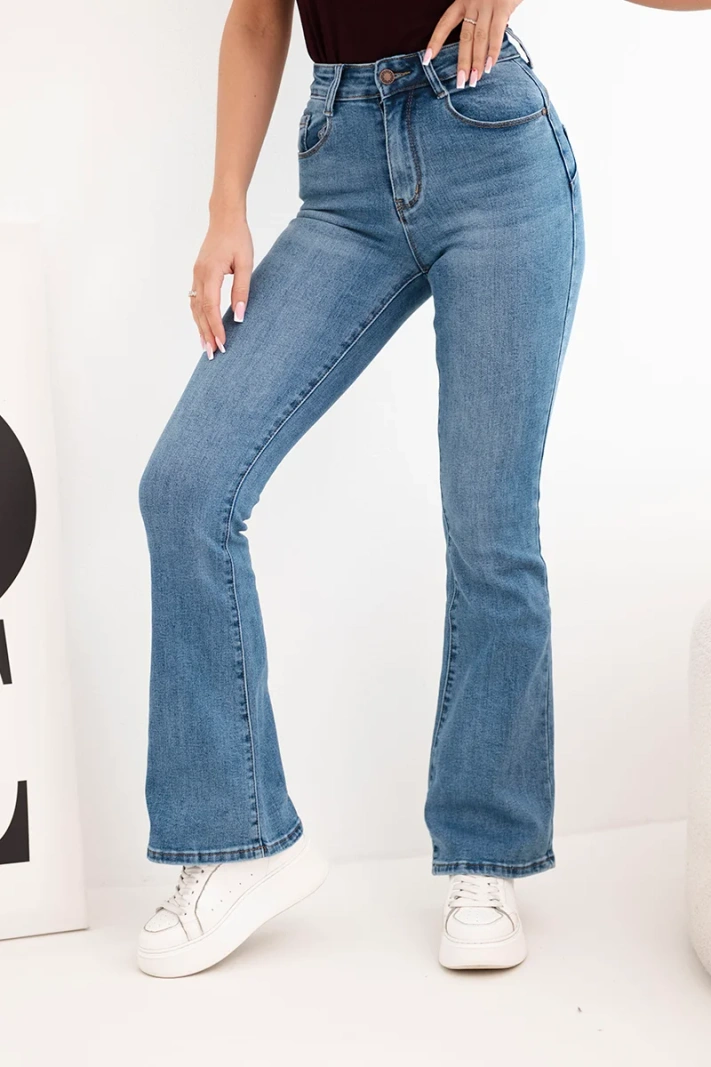 Women's high-waisted flared jeans denim