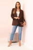 Elegant blazer with lapels brown