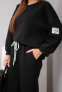 Damen-Set aus Butterstoff Sweatshirt + Hose schwarz
