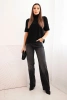 Women's loose turtleneck sweater black