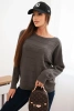 Damenpullover aus Viskose mit Lochmuster und langen Ärmeln khaki