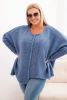 Damenpullover Plus Size aus Acryl mit lockerer Passform und 3/4-Ärmeln jeansowy