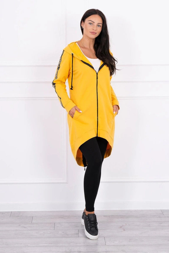 Bluza z suwakiem z tyłu musztardowa
