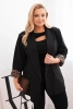 Damenjacke Plus Size mit Futter in Leopardenmuster schwarz
