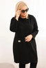 Moteriška suknelė Plus Size su kišene ir 3/4 rankovėmis juoda