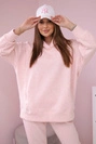 Zateplený set s mikinou s kapucí prášková růžová melanž