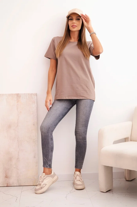 Women's cotton blouse in a classic cut fango