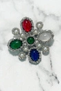 Brosche Blume 2 sidabro + spalvos;