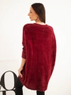 A sweater women's Plus Size with V-neck burgundy