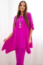Blouse + trousers set with a pendant dark purple